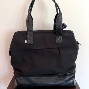 Beis Convertible Mini Weekender (Black Croc)